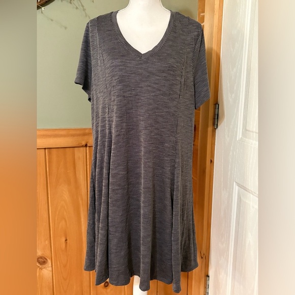 Torrid Charcoal Mini Rib Knit Fit And Flare Dress - Picture 9 of 13